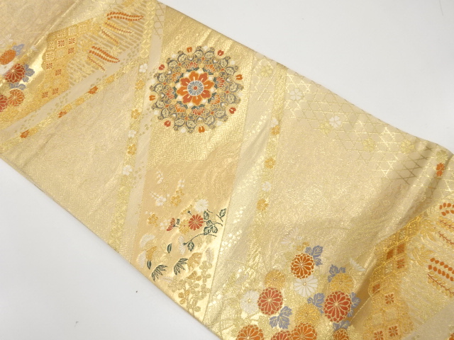 JAPANESE FUKURO OBI / WOVEN FLOWER CREST